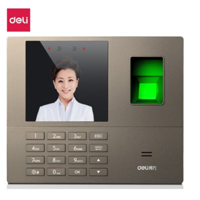 得力 門禁系統 33800 人臉指紋混合識別考勤機 真人語音無接觸打卡簽到機 免軟件安裝 自動生成報表